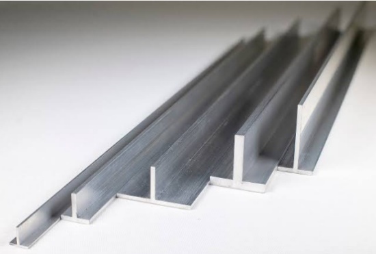 Extruded aluminium T section profile dimension drawing with stem height, flange width and wall thickness specifications Extruded aluminium T section profile dimension drawing with stem height, flange width and wall thickness specifications
