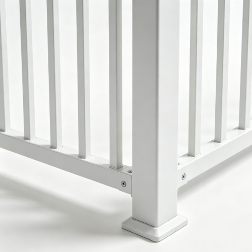 Aluminum picket fence panel with spear-top pickets and horizontal rails Aluminum picket fence panel with spear-top pickets and horizontal rails