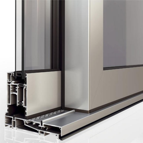 Passive House thermal break aluminium profile cross-section with extra-wide PA66 strip Passive House thermal break aluminium profile cross-section with extra-wide PA66 strip
