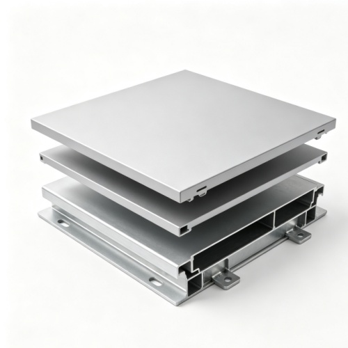 PVDF coated aluminium curtain wall panel cross-section with fluorocarbon finish layer PVDF coated aluminium curtain wall panel cross-section with fluorocarbon finish layer