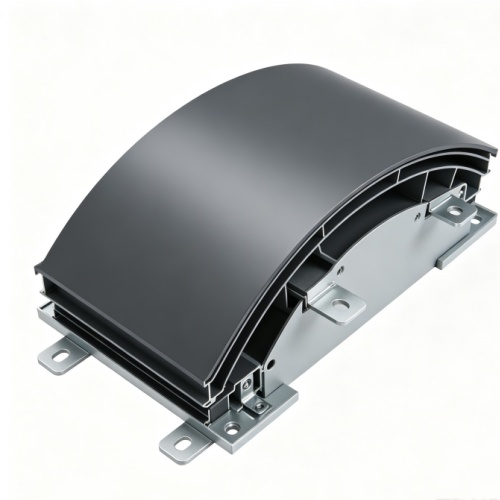 Double curved aluminium panel with compound 3D geometry and PVDF finish Double curved aluminium panel with compound 3D geometry and PVDF finish