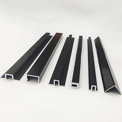 Matt black Aluminum Edge Tile Trim for Wall Decoration Aluminium Extrusion Profile