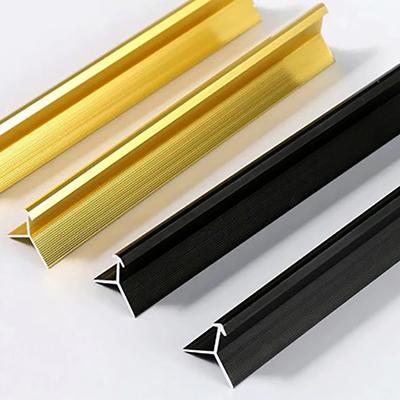 Bright Champagne Aluminum Tile Trim 0.8mm Thickness Metal Curved L Shape Tile Trim Aluminum Corner Tile Edging Trim Strip